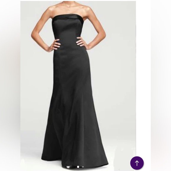 David's Bridal Dresses & Skirts - DAVIDS BRIDAL Stunning Black Satin Strapless Formal Dress Women’s size 6